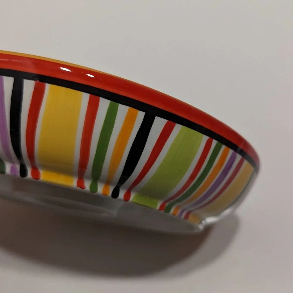 Crate & Barrel Lime Divided Chip and Salsa Serving Platter Bowl – [Yellow]